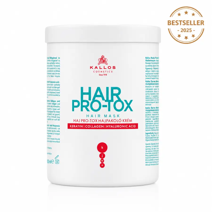 Kallos KJMN Hair Pro-tox Hair Mask Cream with Keratin, Collagen and Hyaluronic acid 1000 ml